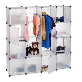 Relaxdays Kleiderschrank Stecksystem 12 Fächer