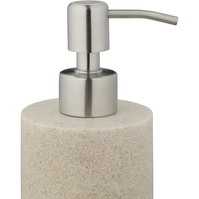 Relaxdays Seifenspender, 180ml, nachfüllbar, Bad/WC/Küche, Flüssigseifenspender, Polyresin, Edelstahlpumpe