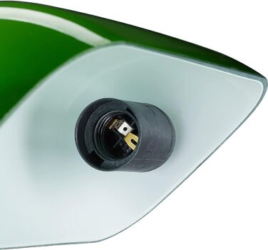 Relaxdays Bankerlampe, neigbarer Glasschirm, Holzfuß, E27-Fassung, Schreibtischlampe Retro, Bibliothekslampe, grün-braun, 42 x 26 x 25 cm