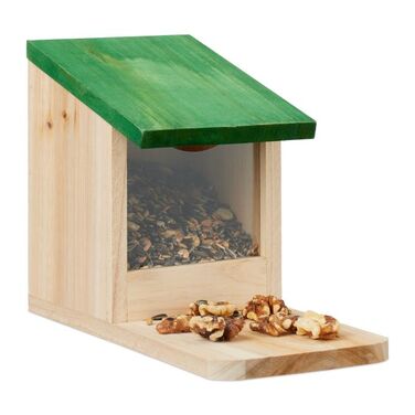 Relaxdays Eichhörnchen Futterhaus aus Holz
