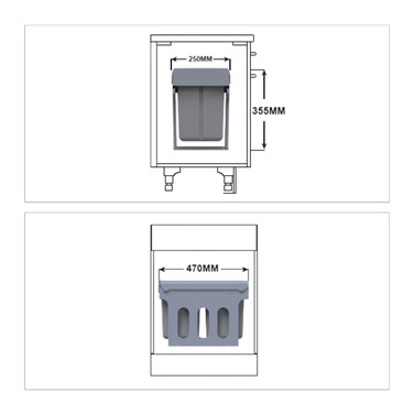 Relaxdays Einbaumülleimer Küche 2x 8 Liter
