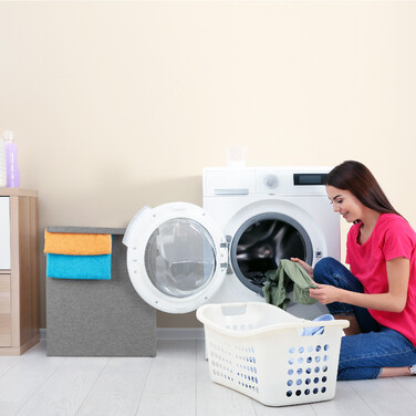 Relaxdays Wäschekorb 2er Set 61 Liter