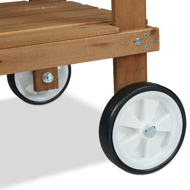 Relaxdays Brauner Pflanztisch mit Rollen