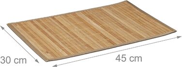 Relaxdays Tischset 6 teilig, Platzdeckchen, Bambus, rutschhemmende Unterseite, 30 x 45 cm, 6er Platzset, 6 Tischmatten, abwis