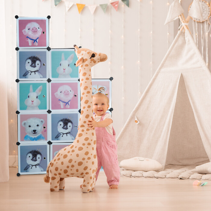 Relaxdays Kinder Steckregal mit 8 Fächern schwarz