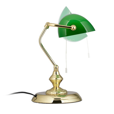 Relaxdays Bankerlampe mit Zugschalter
