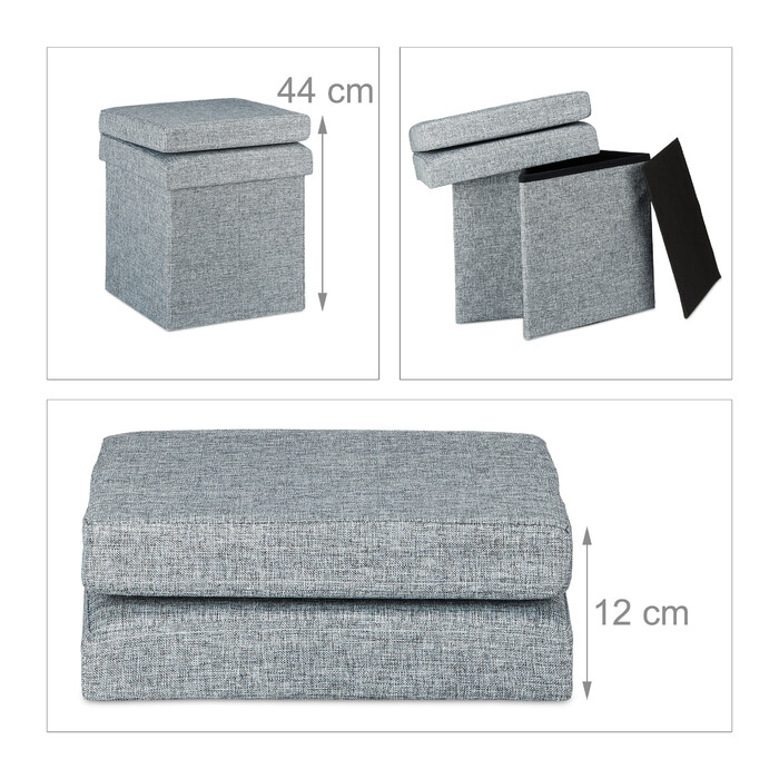 Relaxdays Faltbarer Sitzhocker mit Lehne