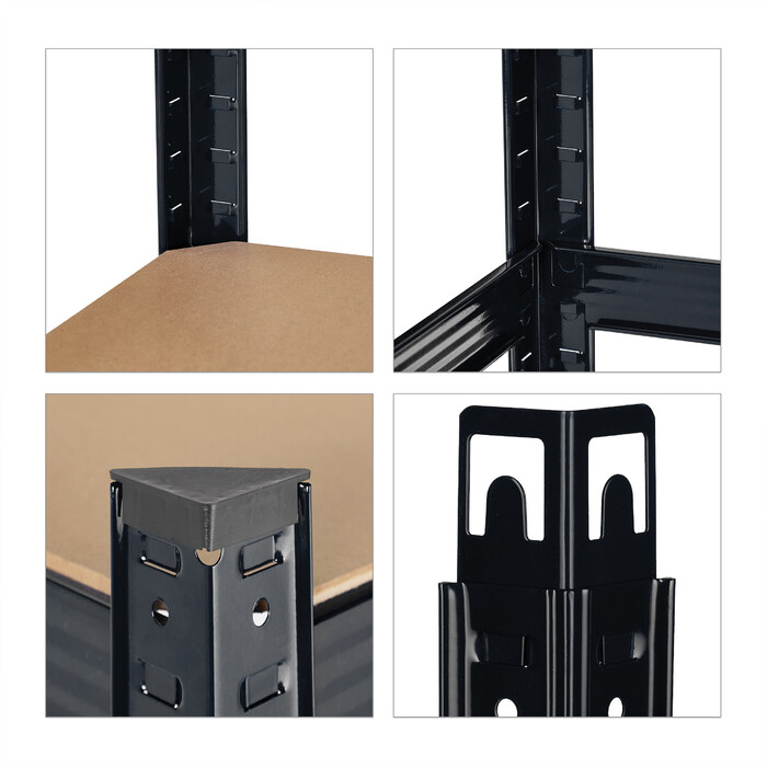 Relaxdays Schwerlastregal 180x90x40 schwarz