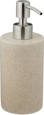 Relaxdays Seifenspender, 180ml, nachfüllbar, Bad/WC/Küche, Flüssigseifenspender, Polyresin, Edelstahlpumpe