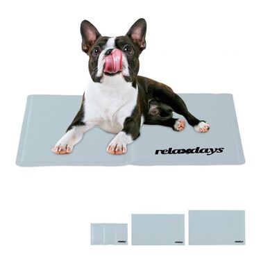 Relaxdays Kühlmatte Hund grau