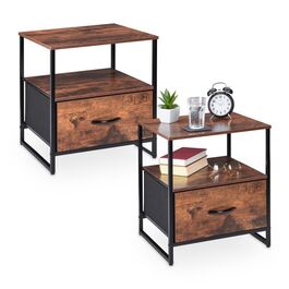 Relaxdays Nachttisch Industrial 2er Set