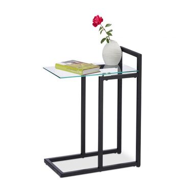 Relaxdays Edler Beistelltisch aus Metall und Glas