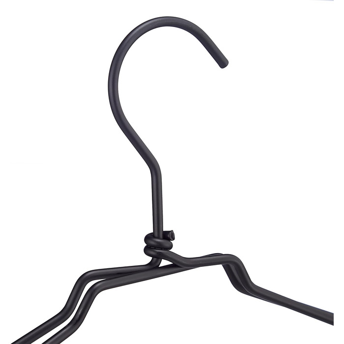 Relaxdays Kleiderbügel, 12er Set, für Hemden, Jacken & Blusen, Metall, 45 cm, schwarz