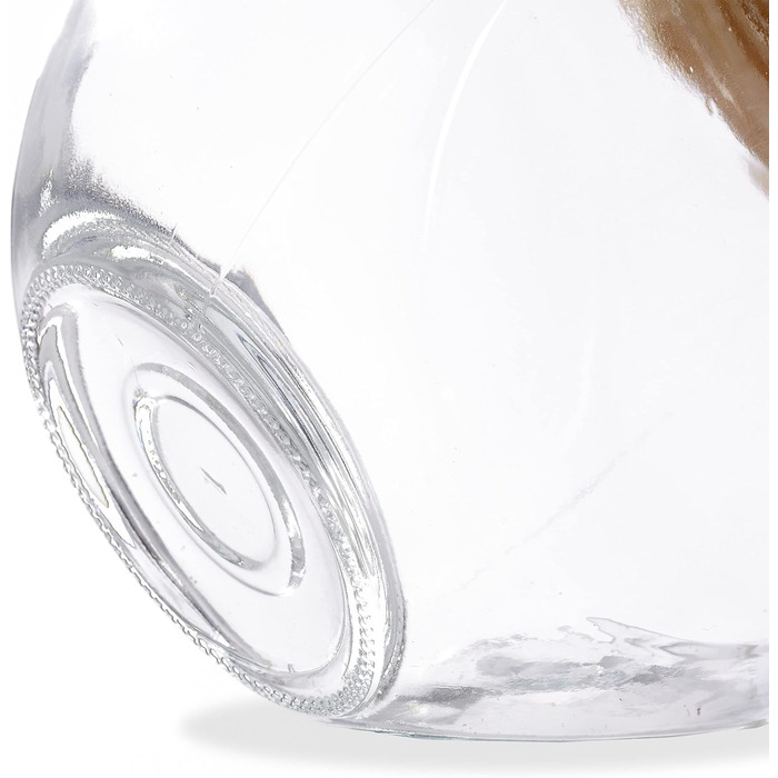 Relaxdays Bonbonglas, 2er Set, Vorratsgläser Süßigkeiten, 1,5 l, transparent/Natur