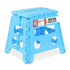 Relaxdays Klapphocker faltbar L Blau