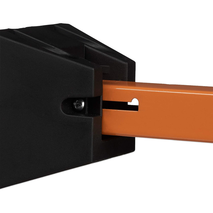 Relaxdays 6er Set Fahrrad Wandhalterung, Fahrradaufhängung, Fahrradwandhalter, Wand, HxBxT: 9,5 x 36 x 9,5 cm, orange-schwarz
