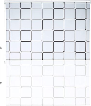 Relaxdays Duschrollo Square, wasserabweisend, Retro Badrollo Wanne u. Dusche, Deckenmontage, 80x240 cm, semitransparent (240 x 160 x 5 cm)