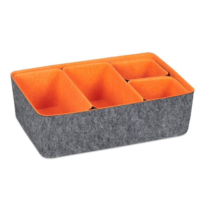 Relaxdays 5-teiliger Schubladen Organizer Filz