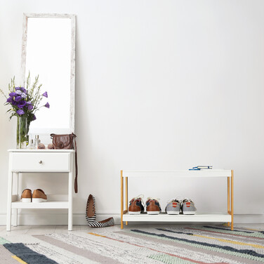 Relaxdays Schuhregal Weiß-Natur