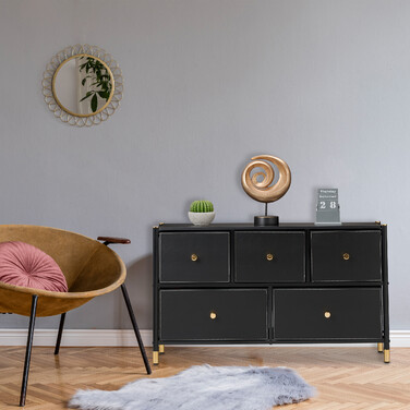 Relaxdays Kommode mit 5 Schubladen