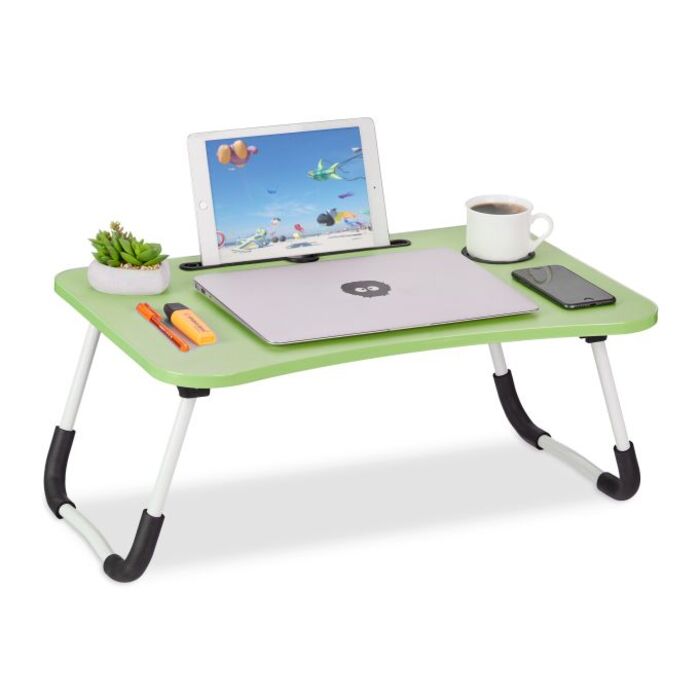 Relaxdays Laptoptisch mit Tablet- & Getränkehalter