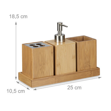 Relaxdays Bad-Accessoires-Set Bambus