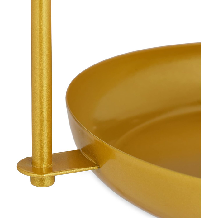 Relaxdays Etagere, 2-stöckig, Metall, Ø31x23x20cm, runde Früchteschale, Gold