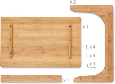 Relaxdays Laptoptisch Bambus H x B x T: ca. 62,5 x 60 x 40 cm Beistelltisch als auch als Notebook-Couchtisch aus Holz mit praktischer Ablage und optimaler Arbeitshöhe aus hochwertigem Bambus, natur