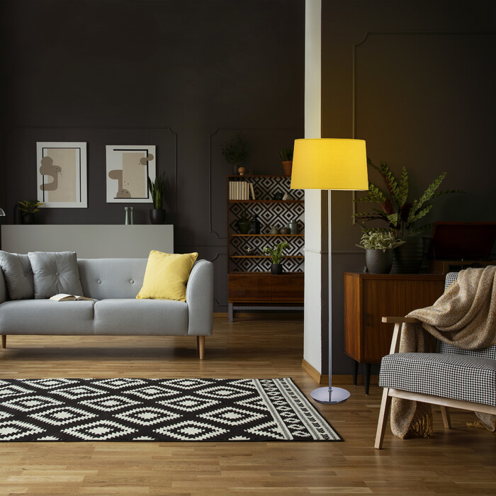 Relaxdays Stehlampe mit Stoffschirm