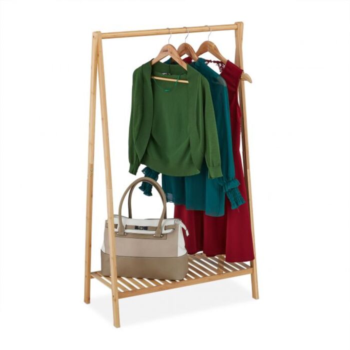Relaxdays Kleiderständer Bambus 67 cm
