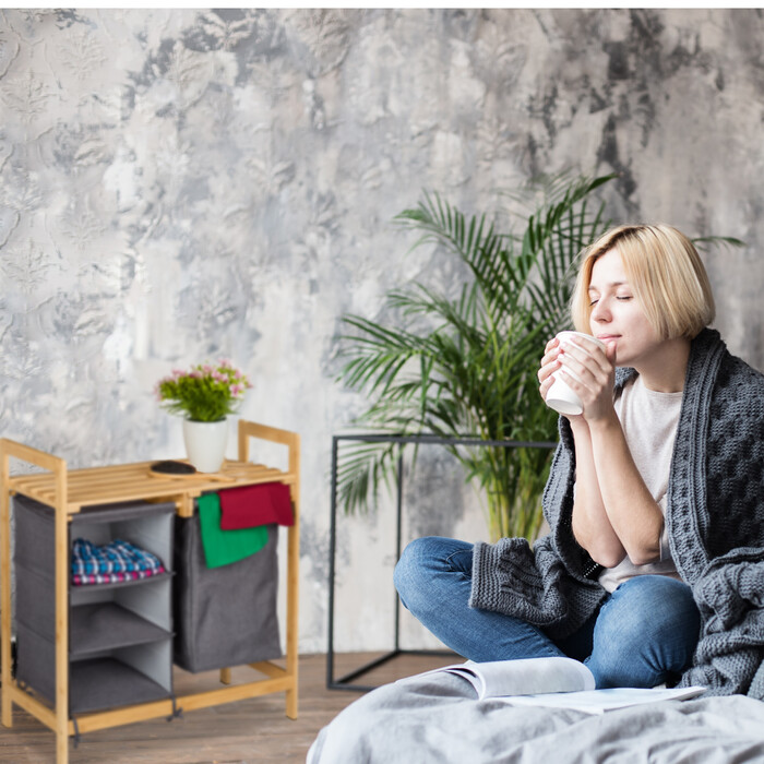 Relaxdays Wäschekorbregal mit 3 Fächern