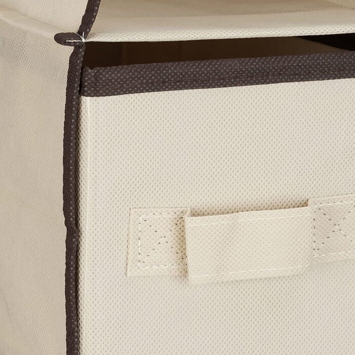 Relaxdays, Beige Hängeregal Stoff, Hängeaufbewahrung, 6 Fächer, 2 Schübe, für Kleiderschrank, HBT: ca. 82x14,5x30 cm, 30 x 14