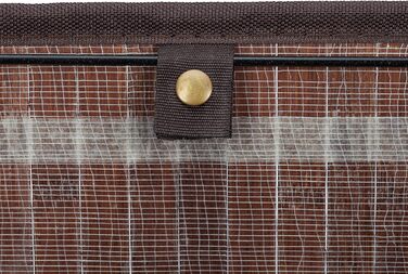 1x Wäschekorb Bambus, rechteckig, 2 Fächer, Klappdeckel, faltbar, 95 l, braun