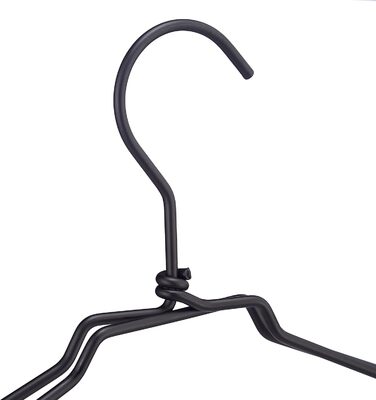 Relaxdays Kleiderbügel, 12er Set, für Hemden, Jacken & Blusen, Metall, 45 cm, schwarz