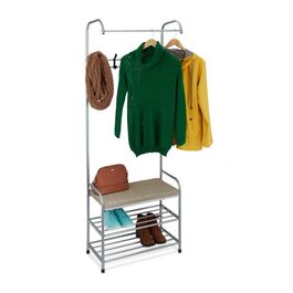 Relaxdays Garderobe mit Schuhablage & Sitzbank