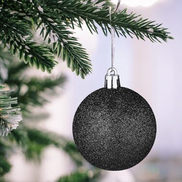 Relaxdays Weihnachtskugeln 101er Set, Kunststoff, Baumdeko mit Kugeln & Spitze, rosa/weiß (Schwarz)