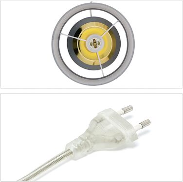 Relaxdays Nachttischlampe Touch dimmbar, moderne Touch Lampe, 3 Stufen, E14, Tischlampe, HxD: 32,5 x 18 cm, grau- (Gold)