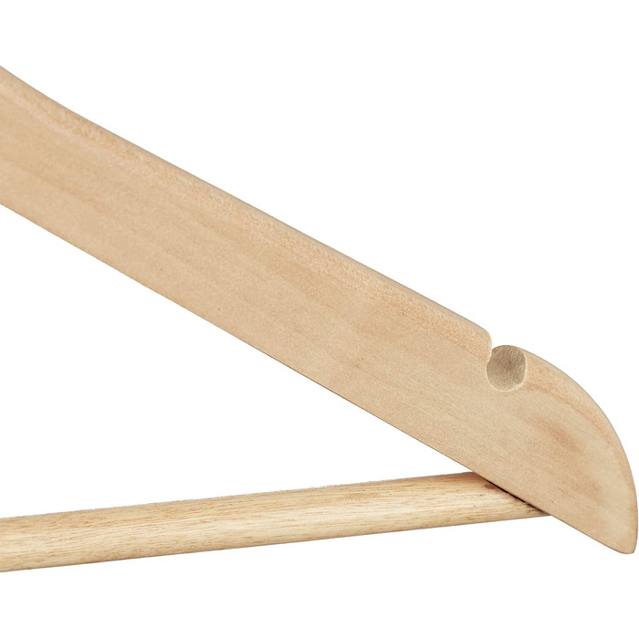 Relaxdays Kleiderbügel Set, 48 Hosenbügel aus Holz, Garderobenbügel, Haken 360° drehbar, HxB: 22,5x44,5cm, natur/silber
