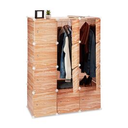 Relaxdays Kleiderschrank Stecksystem in Holzoptik