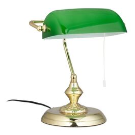 Relaxdays Bankerlampe mit Zugschalter