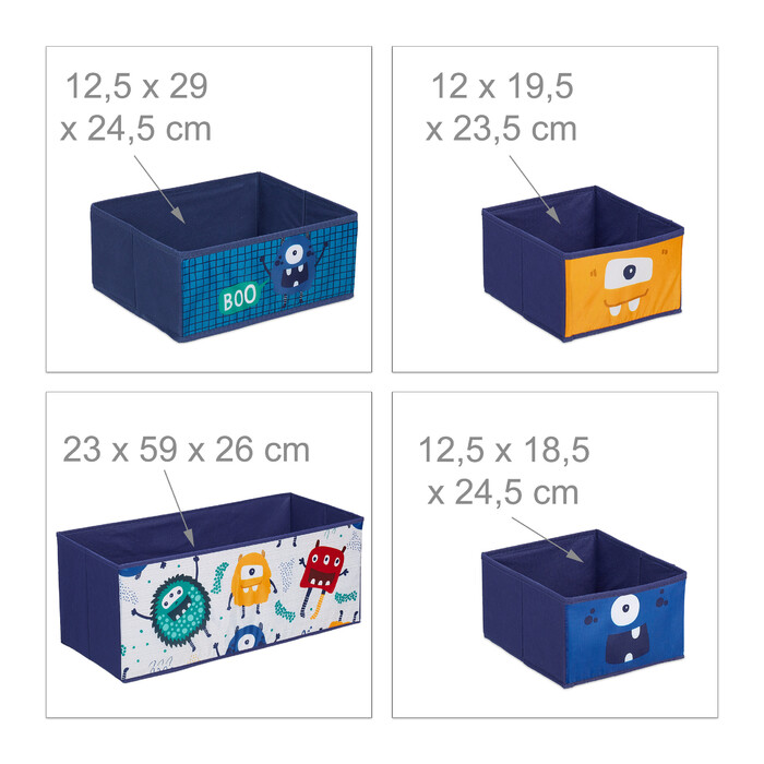 Relaxdays Kinderregal mit Boxen Monster