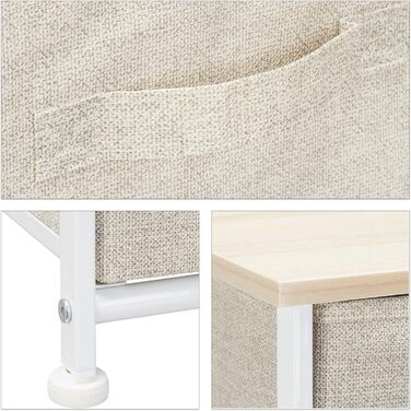 Relaxdays Regalsystem, 5 Schubladen, Metall/Holz, 77,5x83x29 cm, beige, Design A