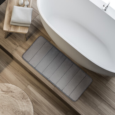 Relaxdays Memoryschaum Badematte in Grau