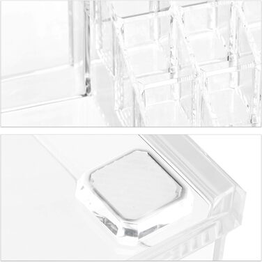 Relaxdays 1 x Make Up Organizer mit Schubladen, stapelbarer Schmuckkasten für Make Up, Acryl Schminkaufbewahrung, transparent 1 Transparent 1 Stück