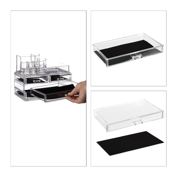 Relaxdays Make Up Organizer mit 4 Schubladen