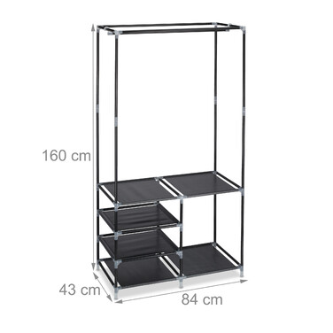 Relaxdays Offener Kleiderschrank mit Schuhablage