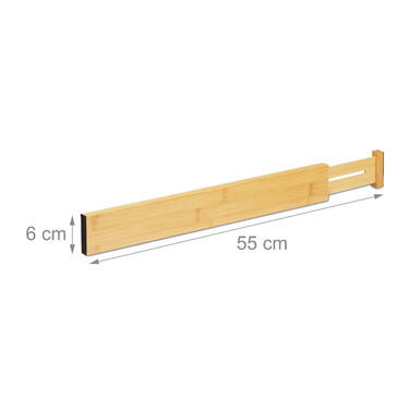Relaxdays Schubladentrenner Bambus 4er Set