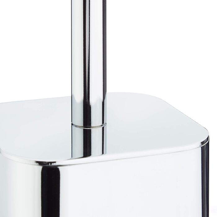 Relaxdays WC Bürstenhalter Wand, Toilettenbürstenhalter mit WC Bürste, für Wandmontage, HTB: 38,5x8x8 cm, silber/schwarz 8 x 8 x 38.5 cm