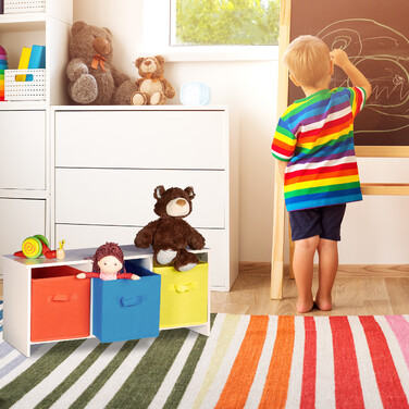 Relaxdays Kindersitzbank mit Stauraum ALBUS
