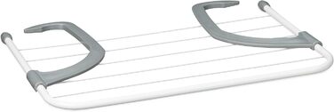 Relaxdays Wäscheständer Heizung, 3er Set, 3 m Trockenlänge, zum Einhängen, weiß/grau